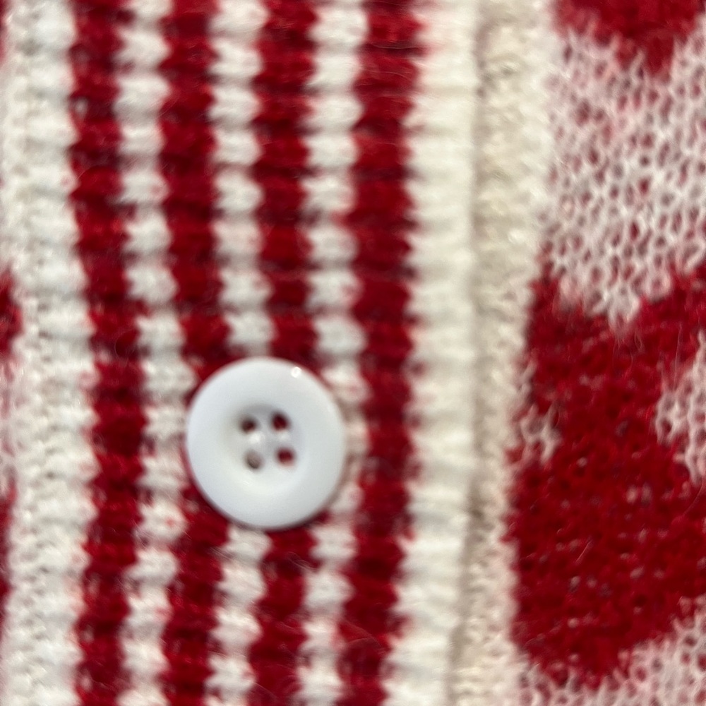 ❤️❤️❤️ NWT So Me Heart Patterned Red and White Sweater Top - Picture 5 of 9